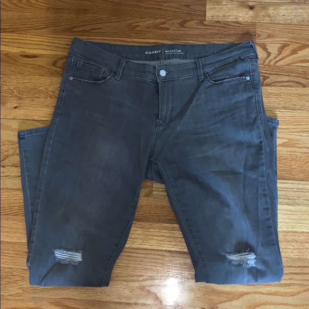 Old Navy rockstar ripped jeggings (grey)